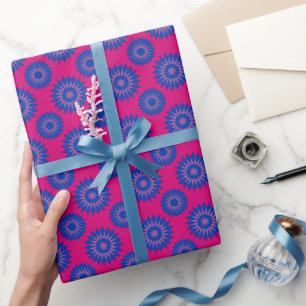 Kleuren van biseksualiteit trots / roze bloemmotie cadeaupapier