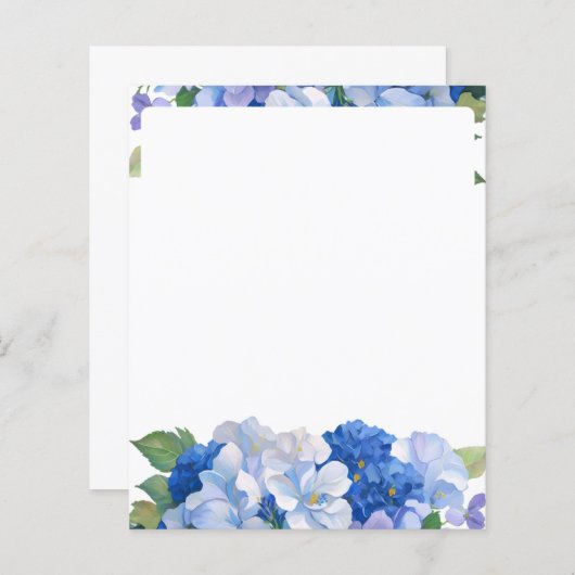 Kleuren van Blauwe Bloemen Letterhead (Voorkant / Achterkant)
