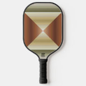 Kleuren van bruin, groen en gestreepte patroonkuns pickleball paddle (Voorkant)