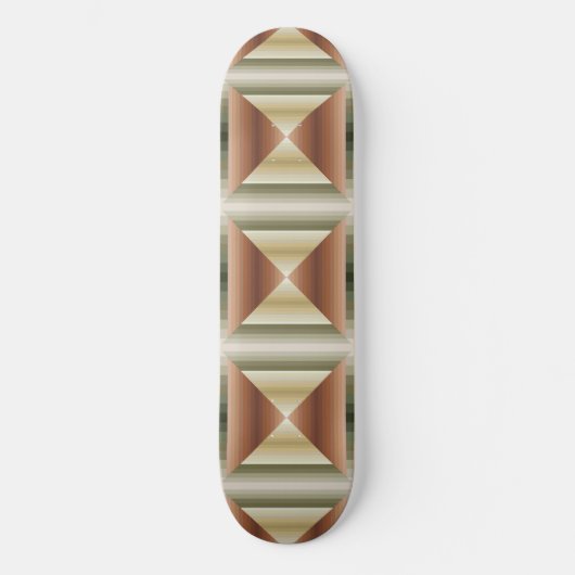 Kleuren van bruin, groen en gestreepte patroonkuns skateboard (Voorkant)
