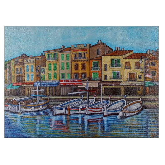 Kleuren van Cassis Decoratieve Glas Snijplank (Voorkant)