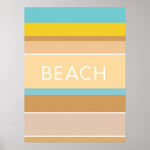 Kleuren van de Abstracte Beach Sand Ocean Modern Poster