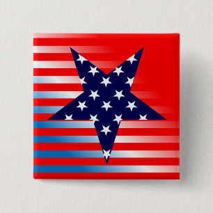 Kleuren van de Amerikaanse vlag Vierkante Button 5,1 Cm