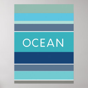 Kleuren van de oceaangolven Moderne Abstracte kuns Poster