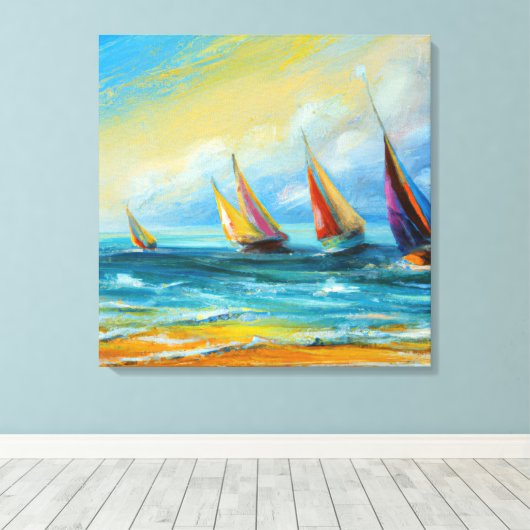 Kleuren van de Ocean Canvas Print (Insitu (Houten vloer))