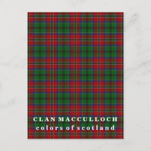Kleuren van de Schotse Clan MacCulloch Tartan Briefkaart