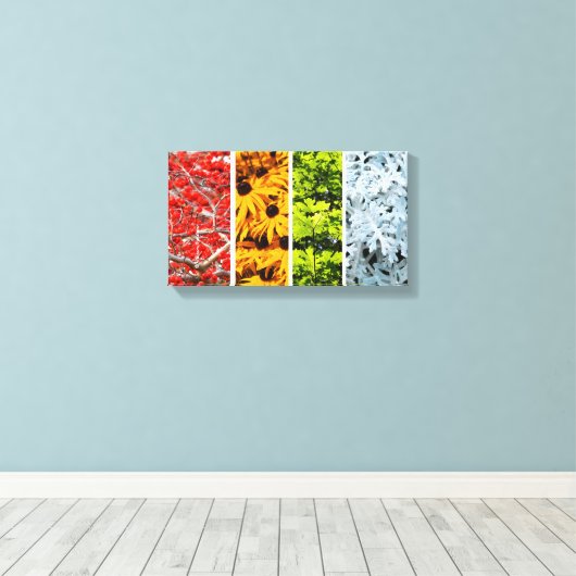 Kleuren van de veranderende seizoenen Quadriptych Canvas Afdruk (Insitu (Houten vloer))