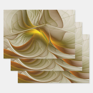 Kleuren van edele metalen, Abstracte fractale kuns Inpakpapier Vel