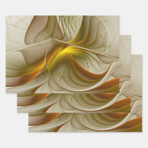 Kleuren van edele metalen, Abstracte fractale kuns Inpakpapier Vel