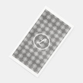 Kleuren van grijs en wit kant Monogram Servet (Hoek)
