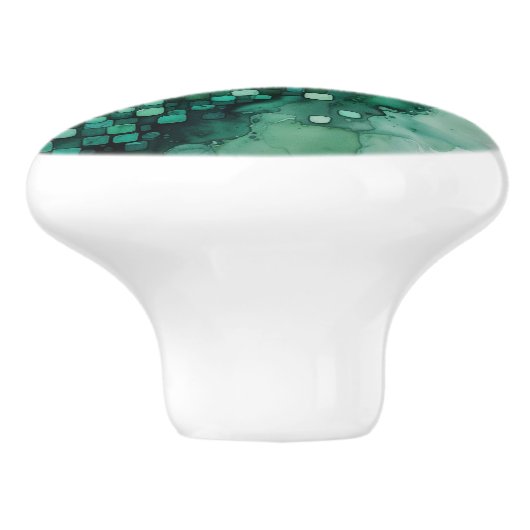 Kleuren van groene Waterverf Checkerboard Pleinen Keramische Knop (Zijkant)