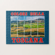 "Kleuren van het Toscane" landschap. Palette Tile 