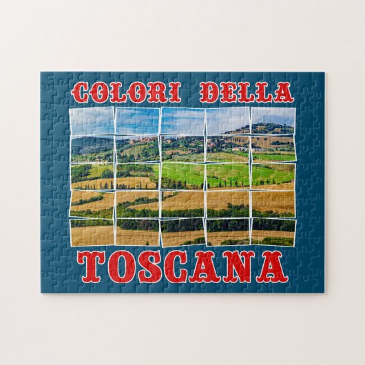 "Kleuren van het Toscane" landschap. Palette Tile  Legpuzzel (Horizontaal)