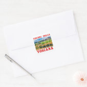 "Kleuren van het Toscane" landschap. Palette Tile  Vierkante Sticker (Envelop)