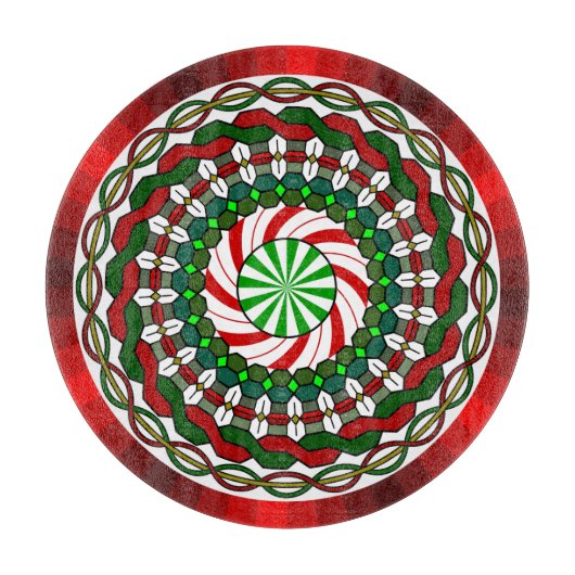 Kleuren van kerstglas snijvlak snijplank (Voorkant)