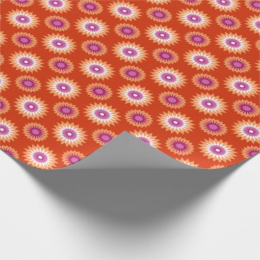 Kleuren van lesbische pride/oranje bloem cadeaupapier (Hoek)