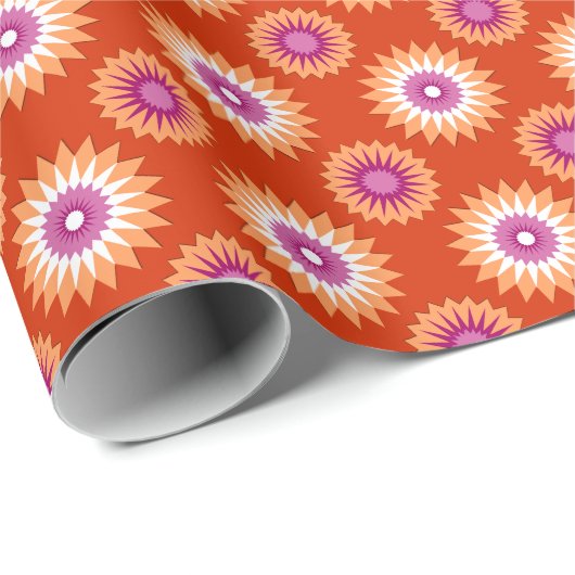 Kleuren van lesbische pride/oranje bloem cadeaupapier (Rol Hoek)