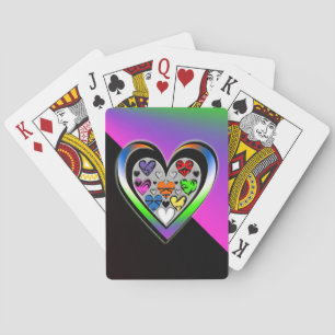 Kleuren van liefde pokerkaarten