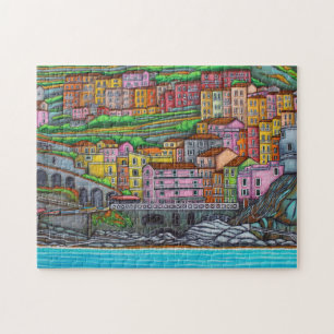 Kleuren van Manarola 11x14 Puzzle met Gift Box Legpuzzel