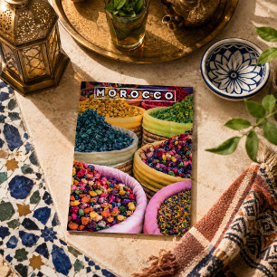 Kleuren van Marrakech Red Medina Spices Shop Briefkaart