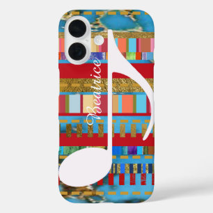 kleuren van muziek op maat iPhone 16 hoesje