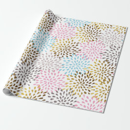 Kleuren van pasta abstract sterburstpatroon cadeaupapier