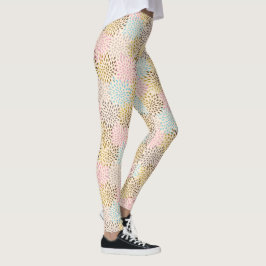 Kleuren van pasta abstract sterburstpatroon leggings