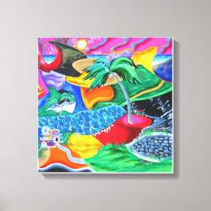 Kleuren van Puerto Rico - Caraïbisch gebied Canvas Afdruk