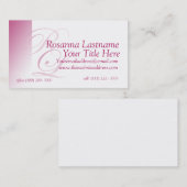 Kleuren van roze Monogram Persoonlijk Visitekaartje (Voorkant / Achterkant)