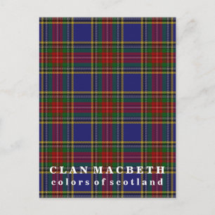 Kleuren van Scotland Clan MacBeth Tartan Briefkaart