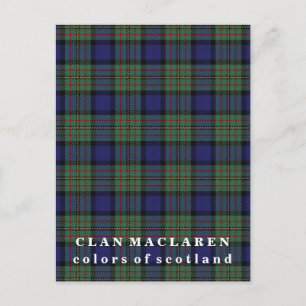Kleuren van Scotland Clan MacLaren Tartan Briefkaart