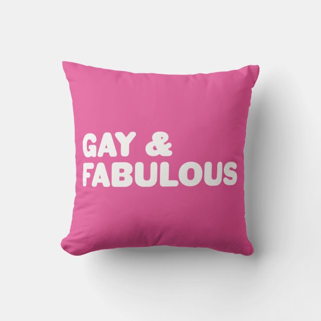  kleuren voor Gay & Fabulous Big Text Kussen (Voorkant)