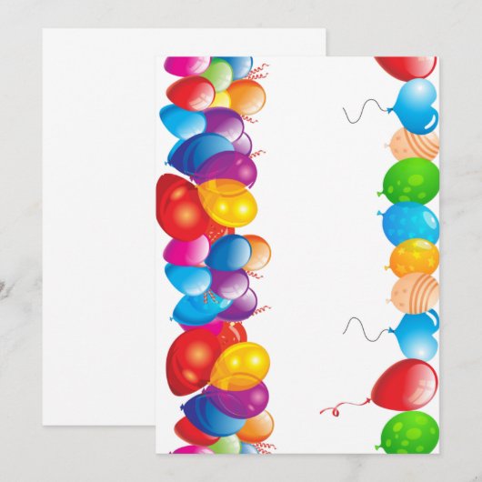 kleurenballonnen kaart (Voorkant / Achterkant)