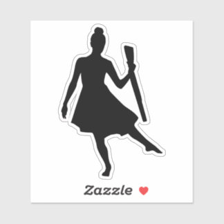 Kleurenbeschermer danser met rifle sticker