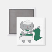 Kleurenbeschermer Kat Groen en Wit Magneet (Voorkant / Achterkant)