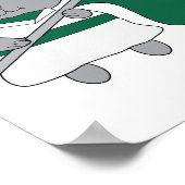 Kleurenbeschermer Kat Groen en Wit Poster (Hoek)