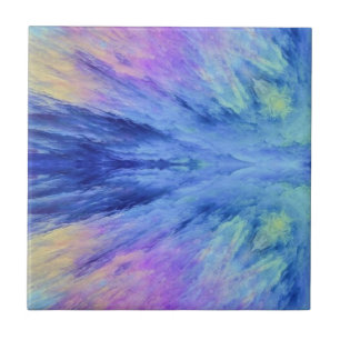 Kleurenblad blauw groen paars roze tegeltje