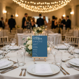 Kleurenblauw Minimale tabel naamdiagram Kaart