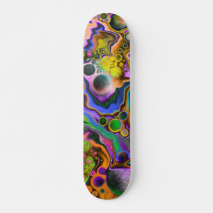 Kleurenblauw Moderne Abstracte vloeiende kunst Skateboard