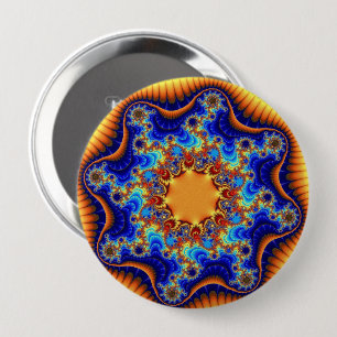 Kleurenblauw, Oranje en geel Ronde Button 4,0 Cm