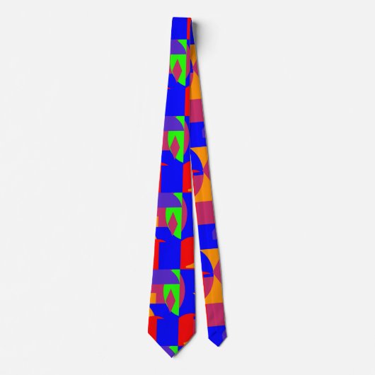 Kleurenblok Abstract – Bright Modern Art Pattern Stropdas (Voorkant)