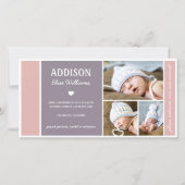 KLEURENBLOK | GEBOORTEAANKONDIGING BABY MEISJE AANKONDIGING (Voorkant)