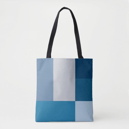 Kleurenblok grijze en blauwe kleuren afdrukken draagtas (Voorkant)