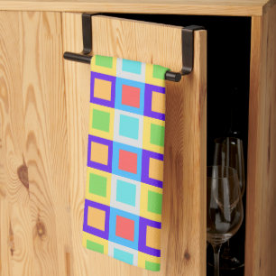 Kleurenblok keukenhanddoek