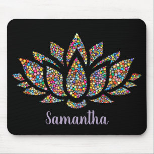 Kleurenblok Lotus Flower Design Mousepad Muismat