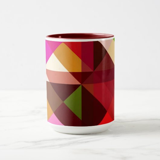 Kleurenblok Magenta Roze Geo Kleurrijke Kunst Mok (Midden)