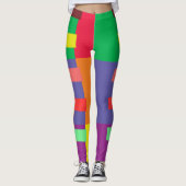 Kleurenblok Streep Regenboog Leggings (Voorkant)