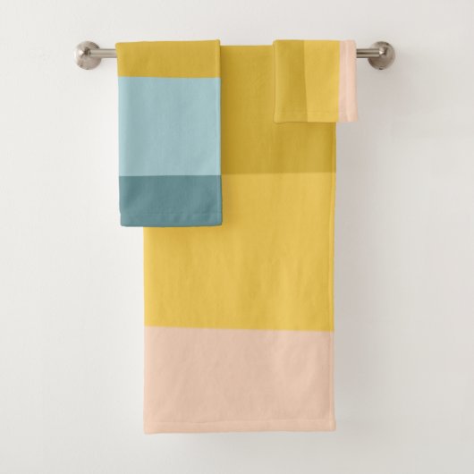 Kleurenblok voor Cute Colorful Stripes in Pastel B Bad Handdoek (Insitu)