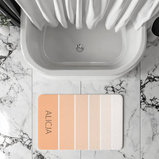 Kleurenblokken Peach Fuzz | Elegante naam Badmat