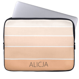 Kleurenblokken Peach Fuzz | Elegante naam Laptop Sleeve